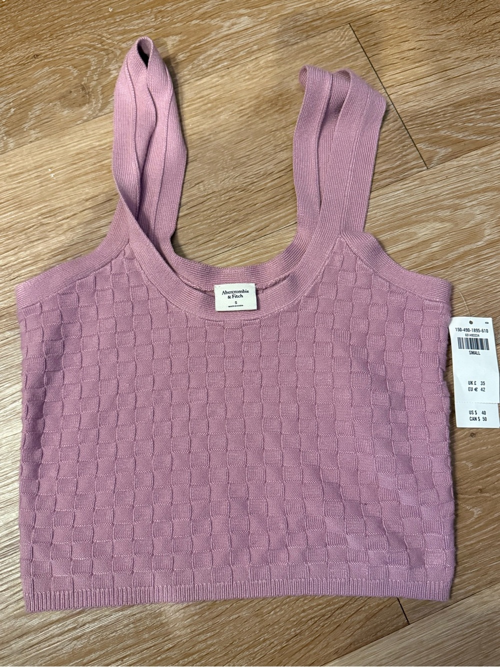 Abercrombie & Fitch Dusty Rose Checker Knit Tank